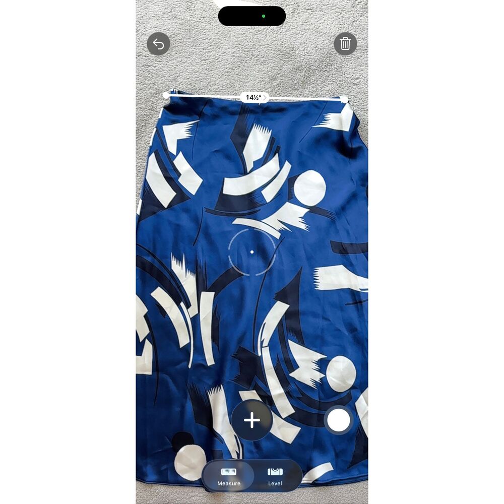 Ralph Lauren Black Label Silk Abstract Print Bias Midi Skirt – Navy & Ivory Sz 6 - Picture 8 of 9